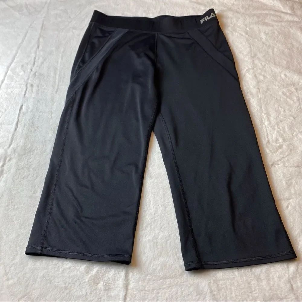 Fila Black Pull On Capri Length Leggings Size Medium